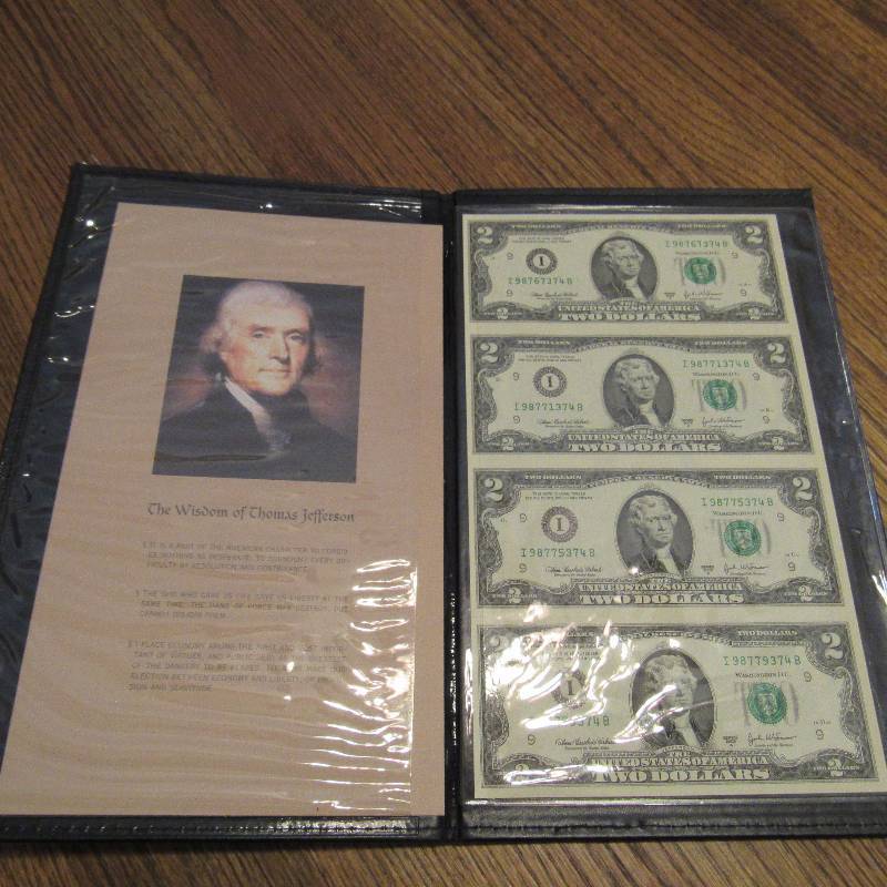 lot 4051 image: World Reserve Monetary Exchange - $2 - President Jefferson - Short Story - In presentation folder - Nice