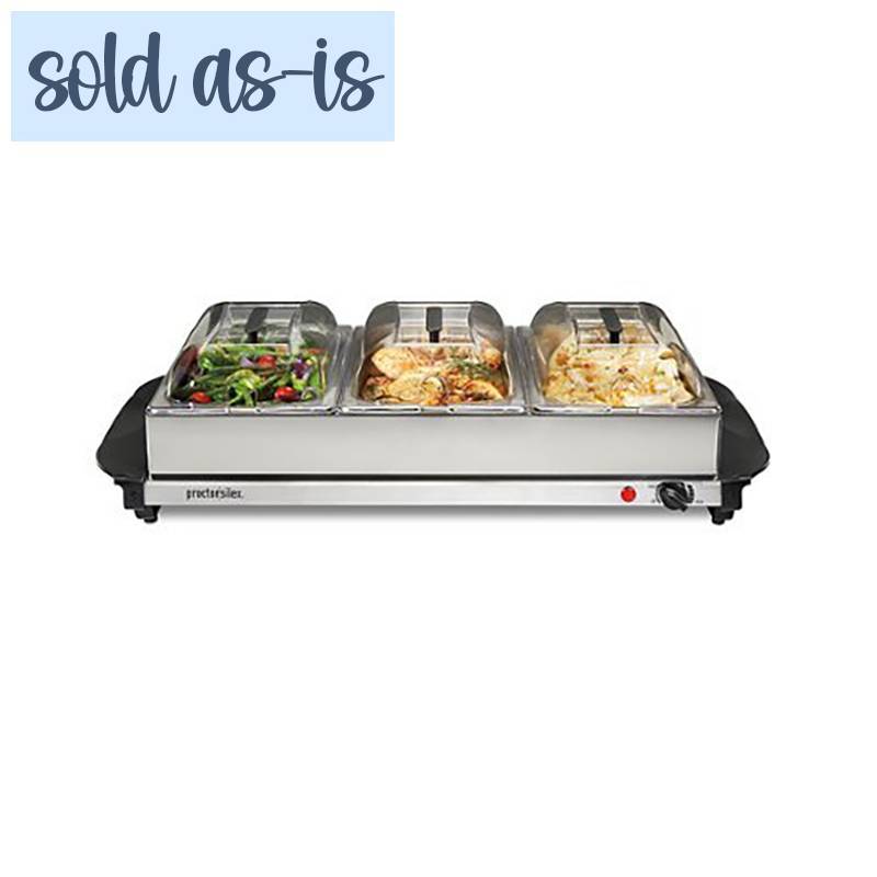 lot 43845 image: Proctor Silex - Triple Buffet Server - STAINLESS STEEL