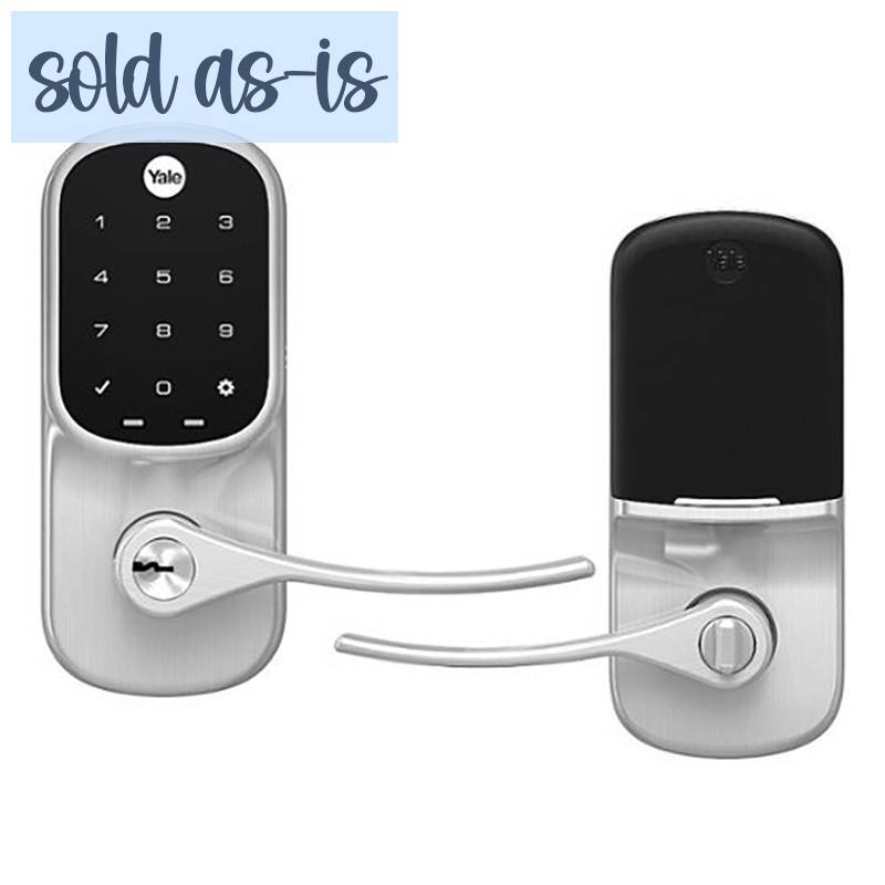 lot 53227 image: Retails $220 Yale - Assure Lever Smart Lock Wi-Fi Replacement Handle with Touchscreen and App Access - Satin Nickel