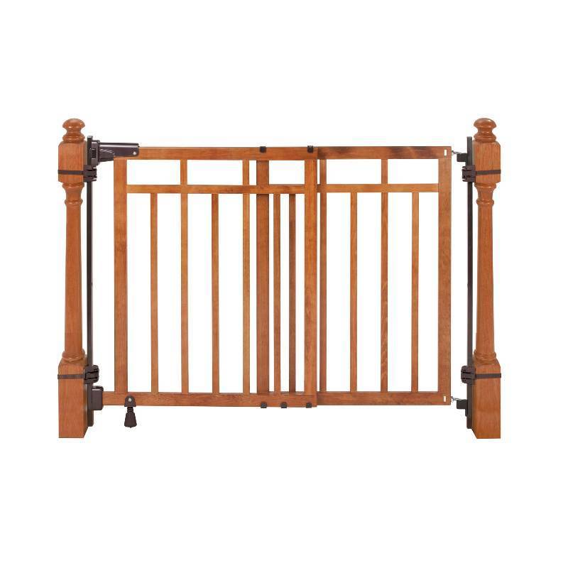 lot 15716 image: $$ Summer Infant Wood Banister & Stair Safety Pet and Baby Gate, 32-48 Wide, 33 Tall, Install Banister to Banister or Wall, or Wall to Wall in Doorway or Stairway, Banister and Hardware Mounts - Oak