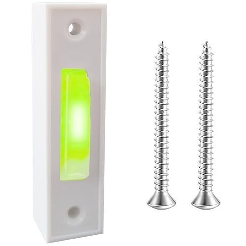 lot 15771 image: LED Lighted Doorbell Button Wired, Door Bell Ringer Push Buttons Replacement Wall Mount Door Chime Opener Switch, Doorbell Cover with Light, Door Bell Push Buttons LED Door Chime Set of 2