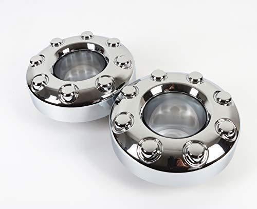 lot 35798 image: 2PCS Replacement for 2005-2018 F-350 F350 Dually Front 4X4 Open Chrome Wheel Center Hub Cap Replaces 5C3Z1130TA