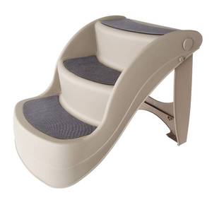 lot 49038 image: Pet Stairs - Durable Dog Stairs for Small Dogs with 3-Step Design and Safety Locking Pins - Cat or Dog Steps for Home and Vehicle by PETMAKER (Tan)