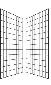 lot 49064 image: PAMANO Wall Photo Grid Shelf, Wall Hanging Ins Art Display Grid Panel for Decor & Storage, Metal Wire Notice & Memo Board, Mesh Tool Organiser Frame 2 Pcs (Black, 25.6 x 17.7 inches)