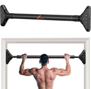 lot 49068 image: Sportneer Pull Up Bar Strength Training Chin up Bar without Screws - Adjustable 29.5-37 Width Locking Mechanism Pull-up Bar for Doorway - Max Load 440lbs for Home Gym Upper Body Workout, Non-slip