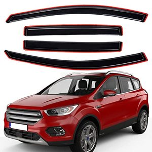 lot 49074 image: Lightronic WV194383 in-Channel Side Window Visor Deflector Rain Guard, Dark Smoke Shatterproof, 4-Pieces Set for 2013-2019 Ford Escape