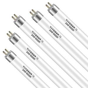 lot 29040 image: VIVOSUN T5 Grow Light Bulbs 2 Ft 22 Inches, 24W 6500K HO Fluorescent Tubes Light Bulbs, Cool White T5 Bulb for 22 Inches T5 Light Fixtures, T5 Grow Lights for Indoor Plants, 2 Ft 24W Pack of 5