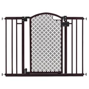 lot 29053 image: Summer Infant Modern Home Walk-Thru Safety Pet and Baby Gate, 28-42 Wide, 30 Tall, Pressure or Hardware Mounted, Install on Wall or Banister in Doorway or Stairway, Auto Close Door - Espresso