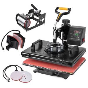 lot 29059 image: $$ Slendor 5 in 1 Heat Press Machine 12x15 inch 360-Degree Swing Away Digital T Shirt Pressing Machine Multifunction Heat Transfer Sublimation Combo for T Shirts Mugs Hat Plate Cap