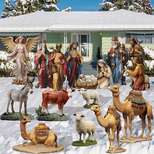 lot 29061 image: $$ Kigley 15 Pcs Christmas Outdoor Nativity Set Large Outdoor Yard Signs 4 ft Holy Family Outdoor Decorations Nativity Lawn Signs Nativity Holiday Yard Display for Xmas Outdoor Home Decorations