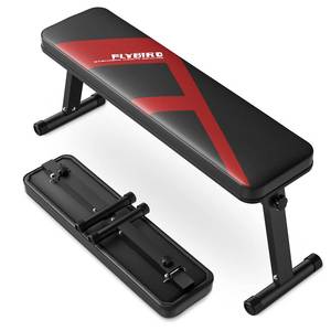 lot 29065 image: FLYBIRD Folding Flat Bench, Sturdy Lightweight and Space-saving Bench Press Flat Weight Bench, Easy to Assemble
