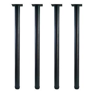 lot 29066 image: QLLY 32 inch Adjustable Metal Desk Legs, Office Table Furniture Leg Set, Square Mounting Plate, Set of 4 (Matt Black)