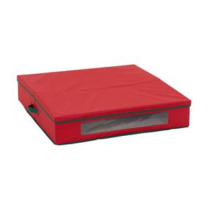 lot 29077 image: Household  30 inch Red Wreath Storage Container with Handles Green