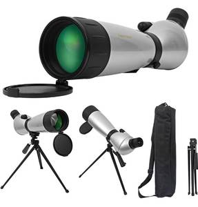 lot 29081 image: Fetch Falcon FMC HD BAK4 Spotting Scopes (Third Generation, Water-Resistance Long Range Spotting) with Metal Tripod Phone Adapter and Carry Bag (25-75X75 Without Phone Holder)