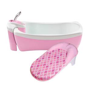 lot 39081 image: Summer Infant Lil Luxuries Whirlpool Bubbling Spa & Shower (Pink) Luxurious Baby Bathtub with Circulating Water Jets, 2 Piece Set (Pack of 1)