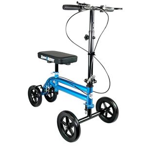 lot 39097 image: $$ KneeRover Economy Knee Scooter Steerable Knee Walker Crutch Alternative with Dual Braking System in Metallic Blue
