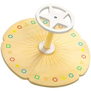 lot 39116 image: Woodtoe Wooden Spinner Seat for Toddler - 17.7 Inch Sit and Spin Classic Spinning Activity Toy  Durable Seated Spinner Sensory Toy  Birthday Gift for Baby Kids Boys Girls