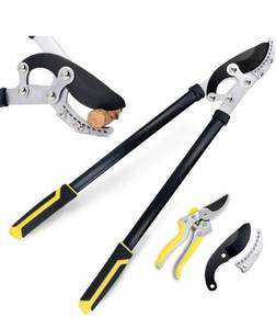 lot 39122 image: Jardineer 2 Anvil Loppers Shears - Loppers Heavy Duty with Garden Shears & Spare Blade, Effortless Pruning Tree Loppers, 30 Branch Cutter and Long-Lever Tree Trim