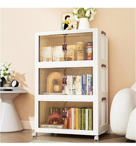 lot 39123 image: $$ YFXCVSL 102QT Collapsible Storage Bins with Lids - Plastic Bins with Wheels for Bedroom&Living Room, Stackable Storage Bins for Efficient Space Saving, Ideal for Clothes Organizer and Storage��3-Tier��