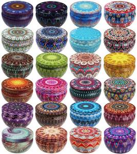 lot 39124 image: Ahyiyou Candle Tins Candle Jars 24 Pieces 24 Zodiac Patterns, DIY Round Containers with Lids for Candle Making, Arts & Crafts, Storage & More (8oz)