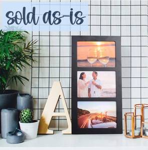lot 19221 image: UMICAL 5x7 3-Opening Collage Picture Frame Black Wood Photo Frames for 5x7 Inch Pictures Display Made for Tabletop Stand and Wall Mounting