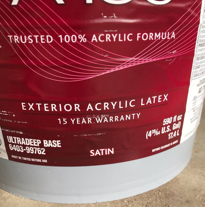 5 Gal. Sherwin Williams A100 Exterior Acrylic Latex Paint HUGE TRUCK