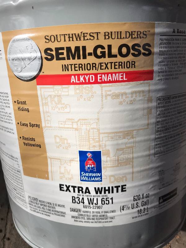 5 Gal. Sherwin Williams Southwest Builders Alkyd Enamel Interior