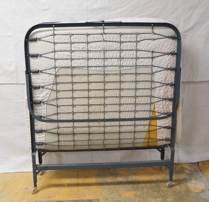 lot 2153 image: Roll-Away-Spare Folding Guest Bed - 74 Inch Long, 16 Inch Tall Fold Out Mattress