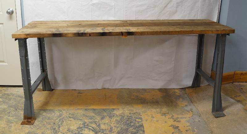 lot 2159 image: Large 78 Inch Long, 35 Inch Tall Wooden Table- Very Sturdy