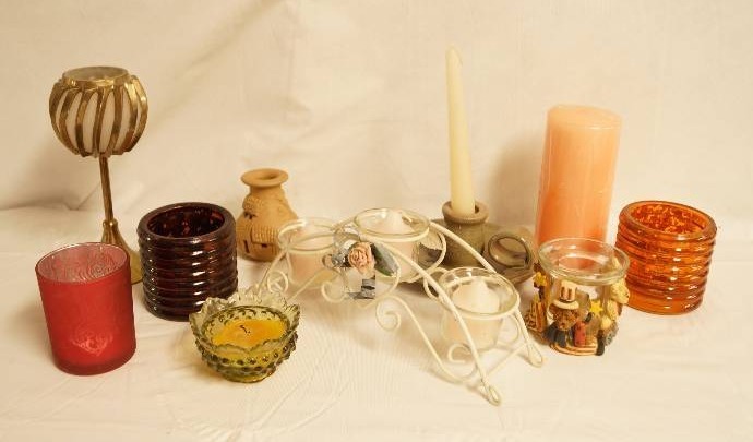 lot 2541 image: Lot of Candle Holders with Candles see photos