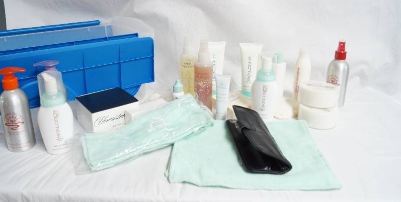 lot 2013 image: Assorted Skinlogics Skin Care Bottles- Never Been Used Moisturizers, Facial Cleansers, and More
