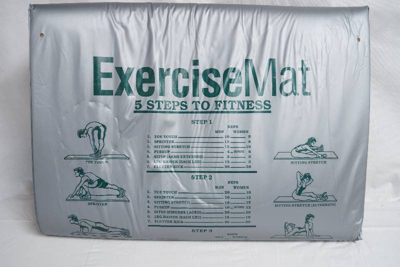 lot 2019 image: Foam Exercise Mat- Workouts and Stretches Included on Mat