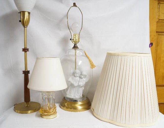 lot 2026 image: Assortment of 3 Lamps and One Lamp Shade- Very Cool