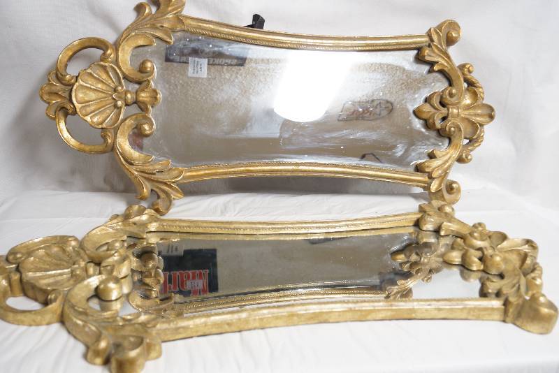 lot 2033 image: Set of 2 Beautiful Golden Mirrors- Great Condition