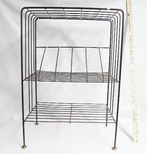 lot 2036 image: Black Vinyl Record Rack- Very Cool