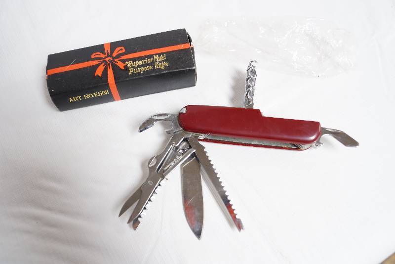 lot 2047 image: Red Superior Multi-Purpose Pocket Knife- Very Useful