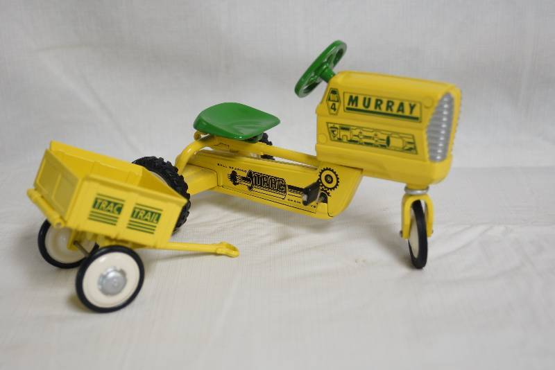 lot 2083 image: Hallmark Kiddie Car Classics - NEW IN BOX 1961 Murray Tractor w Trailer - Perfect Condition See description for more info
