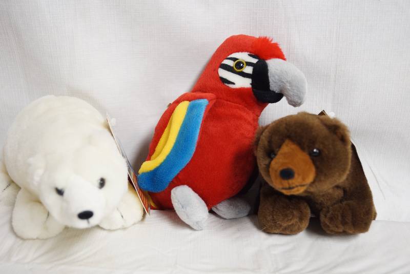lot 2096 image: Lot of 3 Discovery Channel DOLE Plush Beanies - Each is reversible to the Earth - New w Tags