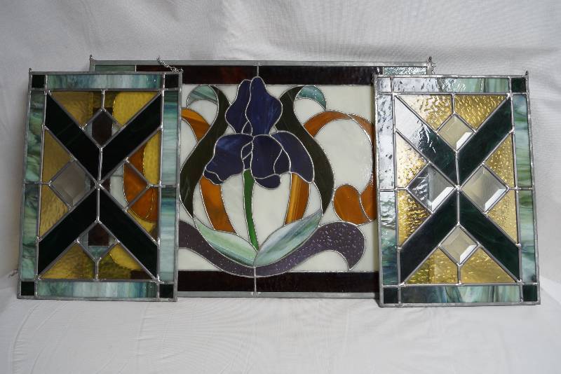 lot 2106 image: Set of 3 Stained Glass Wall Decorations- Very Beautiful
