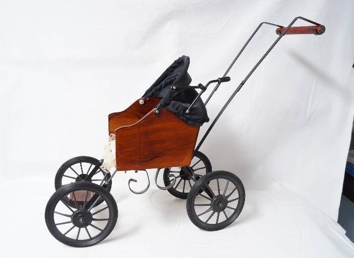 lot 2110 image: Wooden Doll Baby Carriage- Very Cute and Great Condition