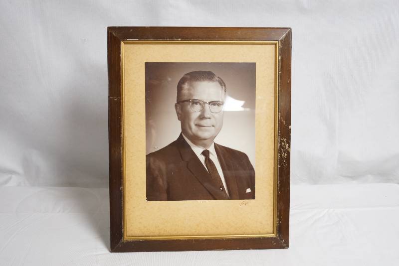 lot 2114 image: Old Portrait in Wooden Frame- Very Cool
