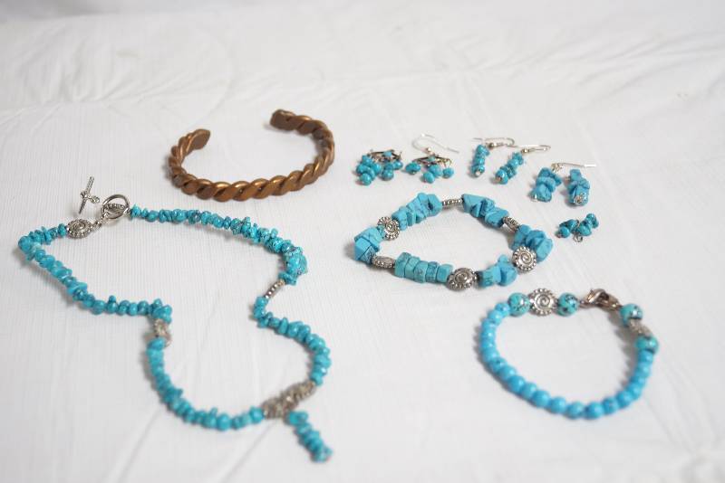 lot 2115 image: Copper Bracelet and Assorted Turquoise () Jewelry- Very Pretty