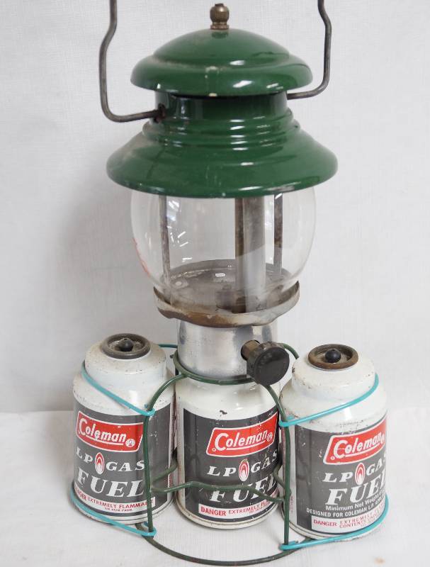 Vintage Coleman Gas Canister Lantern Model 5101 Pyrex Globe Mid