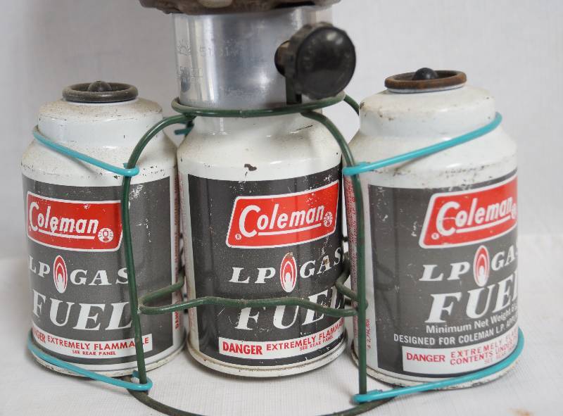 Vintage Coleman Gas Canister Lantern Model 5101 Pyrex Globe Mid