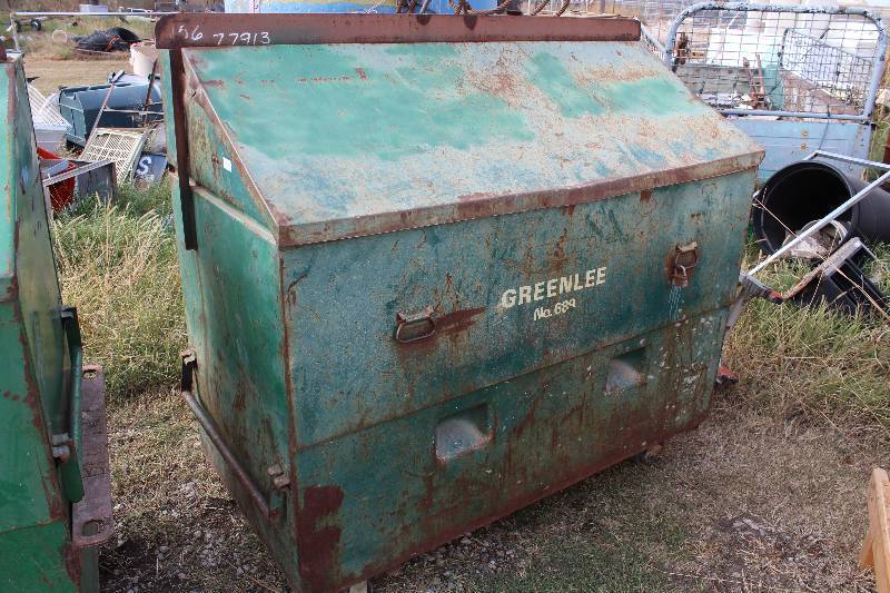 lot 3002 image: Greenlee 689 Storage Box on Casters - 60.5 x 30 x 55 tall - See photos