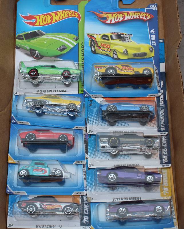 lot 3011 image: Lot of 10 Hot Wheels Toy Cars - NEW in the packages See photos for style  kind - STOCKING STUFFER