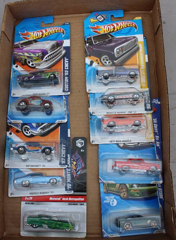 lot 3023 image: STOCKING STUFFER Lot of 10 Hot Wheels Toy Cars - NEW in the packages See photos for style  kind