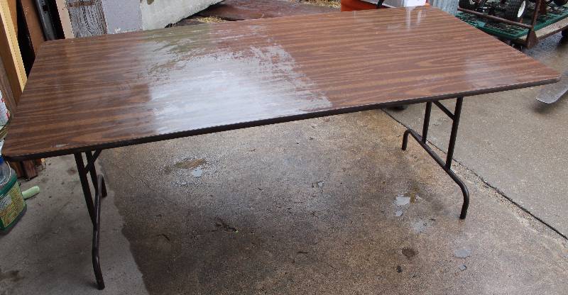 lot 3048 image: Folding Table 72 x 36 - Legs fold down - nice table See Photos