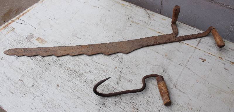 lot 3051 image: Hay Knife and Hook
