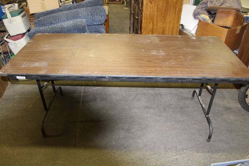 lot 3106 image: folding Table 72 x 30 - Legs fold down - See Photos